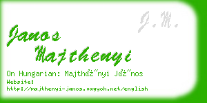 janos majthenyi business card